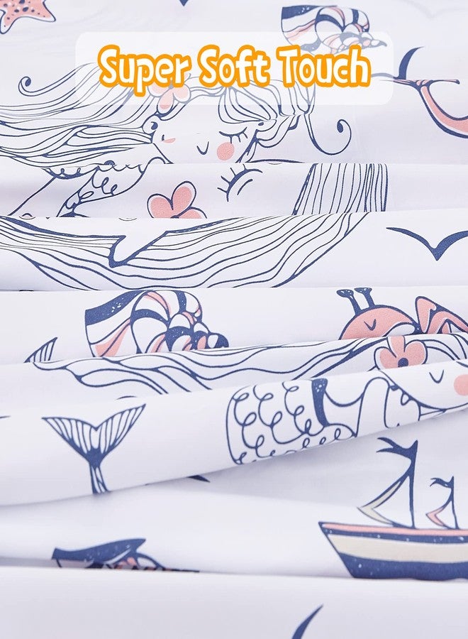 JSD Mermaid Girls Sheet Set Twin Size, 3 Piece Ocean Theme Microfiber Kids Bed Sheets Deep Pocket - Image 5